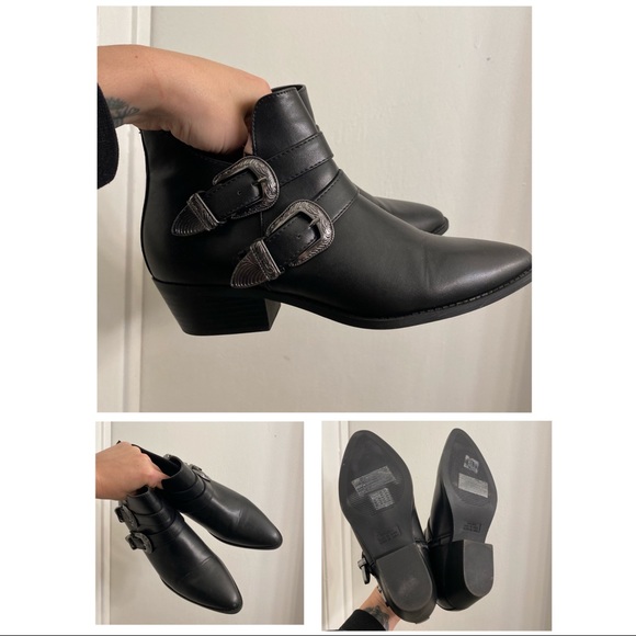 Forever 21 Shoes - !! SOLD !! Forever 21 Buckle Biker Ankle Booties